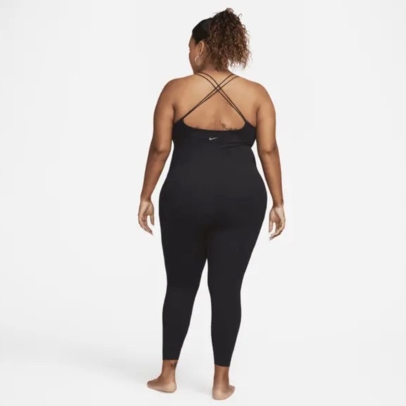 Nike Pants - Yoga Nike Dri-Fit Tight Fit 3X Plus Luxe 7/8 Jumpsuit Black Strap Ribbed